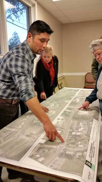 Project manager Gus Garcia explains plans for different areas of Lebo Boulevard Feb. 22.