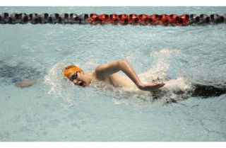 Central Kitsap freshman Brandon Weiner races in the 500-yard freestyle at the Class 4A state championships in Federal Way Saturday. Weiner