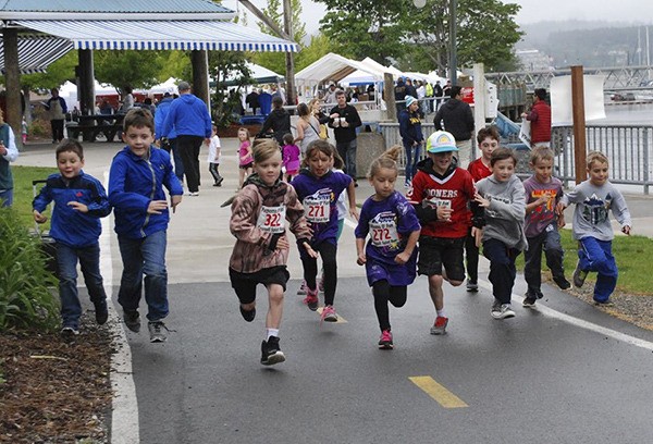 Children participate in the Seagull Splat Run Kids Dash May 28 down on the waterfront.