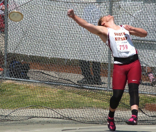 South Kitsap freshman Nolan Van Amen's first throw of of 160 feet