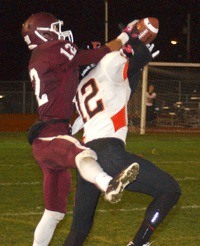 Central Kitsap took on South Kitsap in football last Friday. Here is a battle between players 12 and 12.