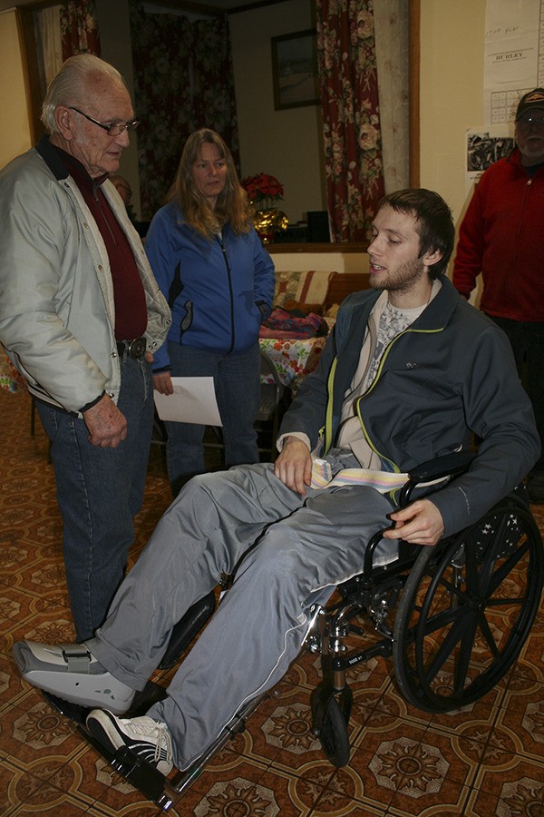 Allan Wodenscheck talks about the car accident he was in near the Agate Pass Bridge with his grandfather Ron Fredenburg and his mother