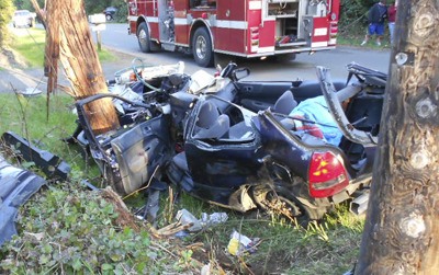 Two South Kitsap men were injured in a single-car crash involving a 1998 Honda Civic on March 30 near the intersection of California Avenue East and Van Buren.