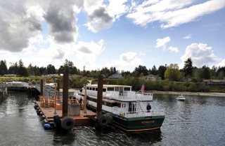 Two foot ferries from South Point to Lofall will run every thirty minutes across the Hood Canal during the six week Hood Canal Bridge closure. Each ferry crossing takes about 20 minutes. The bridge will be closed for six weeks to replace the rusted east half pontoons and east and west trusses.