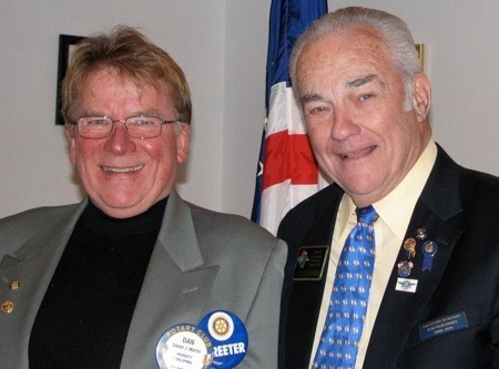 Rotary’s Dan Martin (left) with Harold Alexander.