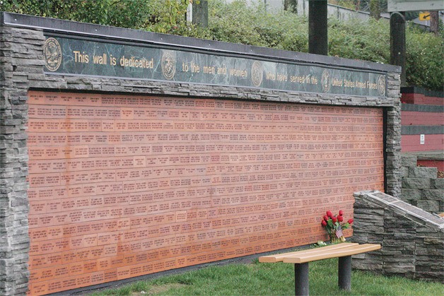 A second veterans wall is planned to be constructed directly behind the original  wall. Bricks for the new wall are $30.