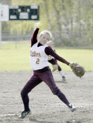 Samantha Jacobs excels in the outfield and on the mound for the Wolves.