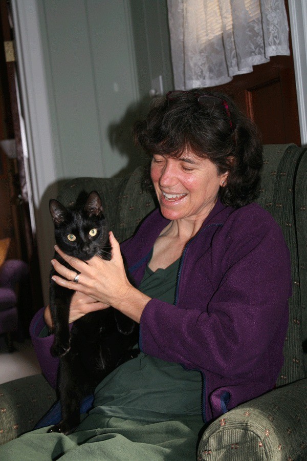 Susan Sweetwater holds her cat