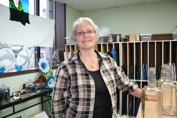 Dixie Armfield-Rogerson in her Bremerton glass art business