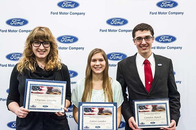 Ford Fund Scholarship winners from left to right: Chyenne Lisenby