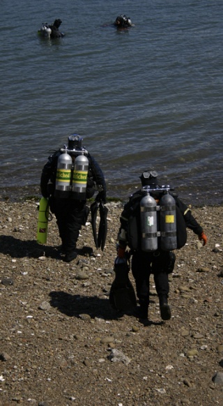 Bill Mickelson/Staff photo A group of divers headed off for training in Hood Canal... without me.
