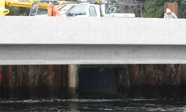 The Stillwaters Fish Passage  on South Kingston Road is scheduled to be complete in February. Below the bridge