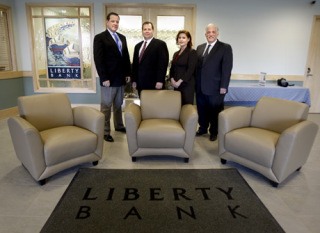 Liberty Bank's quartet at the top (left to right) CEO and President Bill Fogarty