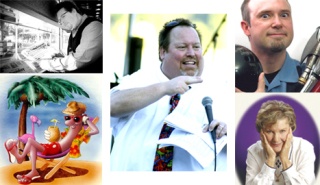 National headlining comedians Peter Gray (top left)