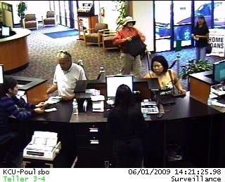 The Poulsbo Police Department released this photo Monday evening of the alleged Kitsap Credit Union bank robber