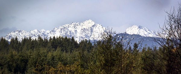 Kitsap Peninsula residents were greeted by the sight of the snow-capped Olympics