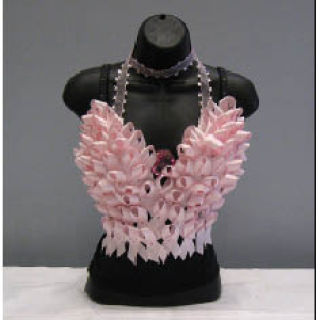 Entries at the Bras for a Cause event are decorated with a variety of mediums like this one from last year that was made up of ribbons signifying breast cancer awareness.