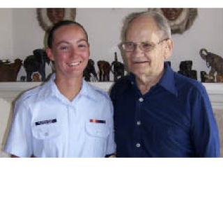 Silverdale native and U.S. Coast Guard seaman Tianna Klineburger with her 90-year-old World War II Veteran grandfather