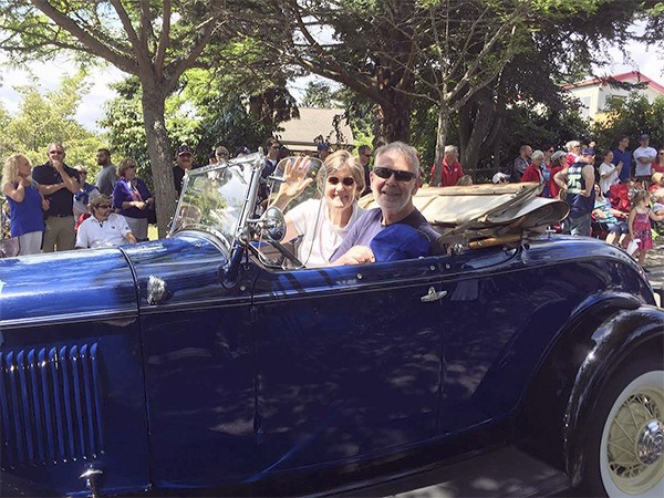 Rotarian of the Year Gale Kirsopp rides in the Fourth of July Parade.