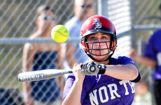 North Kitsap player Jordan Chargualaf watches as a ball sails past during home action Monday against Klahowya.
