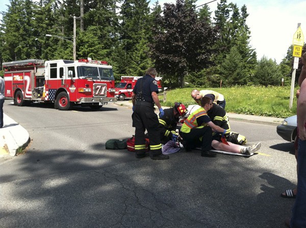 Poulsbo Fire responded to a collision on Mesford Road