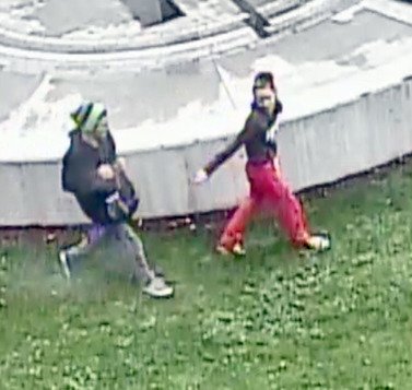Bremerton police are looking for a young man and woman suspected of stealing a pair of bricks from the Kitsap 9/11 Memorial at about 12:30 p.m. on Tuesday