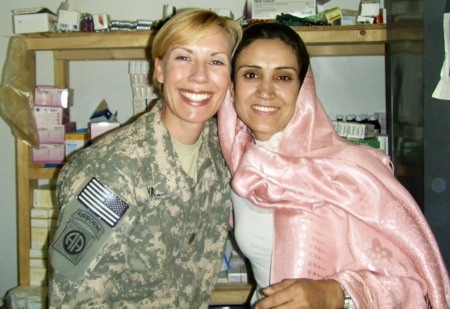 Zaradhe Yach (left) in the Ghazni clinic.