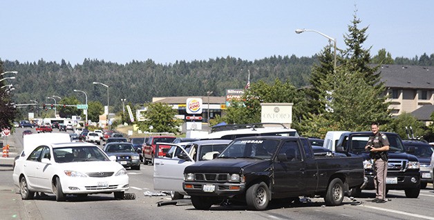 A five-car wreck at about 3 p.m. in the heart of Silverdale Tuesday afternoon left no one with serious injuries