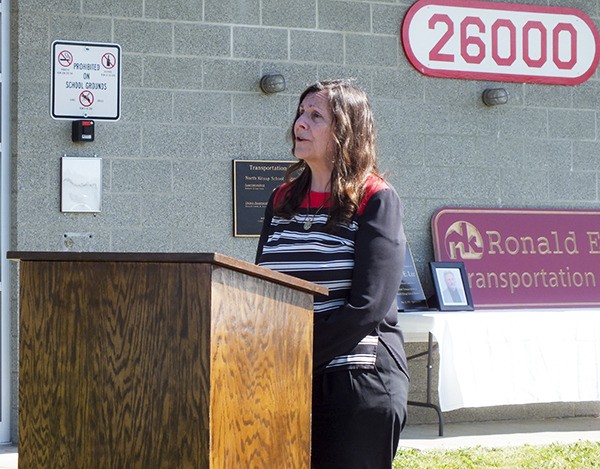 North Kitsap Superintendent Patty Page shared Ron E. Lee’s impact on the district and officially named the Kingston transportation building on May 12.