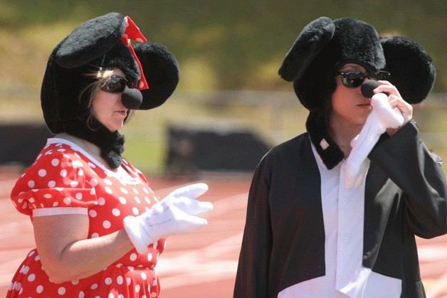 Mickey and Minnie Mouse were dressed for the Disney theme at the Relay for Life last weekend.