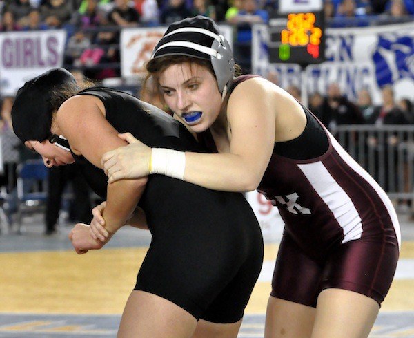 South Kitsap senior Amberlee Brasch was the school’s top placer during last week’s Mat Classic XXVI at Tacoma Dome. Brasch finished third when she won a 10-2 decision against Sedro Woolley’s Taylor Dawson in the 137-pound bracket of the girls division. She plans to wrestle next year at Simon Fraser University in British Columbia.