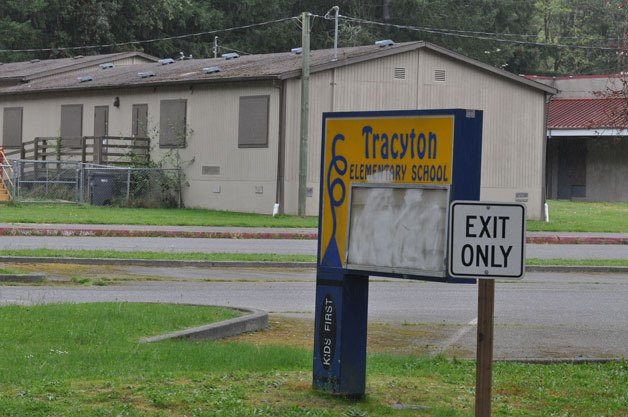 Tracyton Elementary school was closed in 2007. Seen on the left are portables that have been leased by the Montessori school.