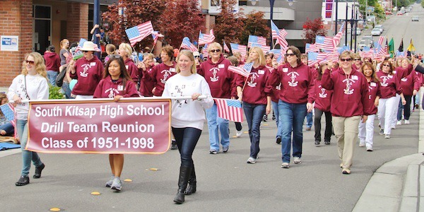 Former South Kitsap High School drill team members marched in the 66th annual Armed Forces Day Parade in Bremerton on May 17.