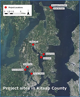 Eight waterfront areas in Kitsap County will have pilings removed.