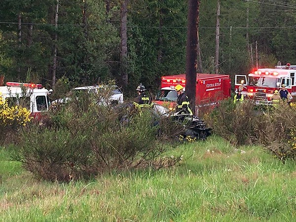 A man was killed when a car crashed into a telephone pole early April 19 at Clear Creek and Sherman Hill roads.