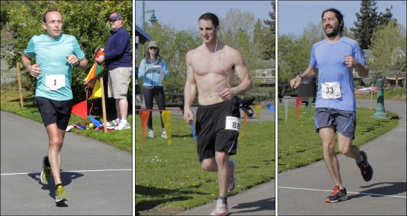 The top three finishers of the inaugural Bremerton Marathon. From left: Steve Jensen (3:13:14)