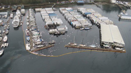 An aerial view of the Port Orchard Yacht Club