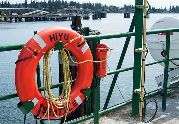A life preserver aboard the Hiyu.