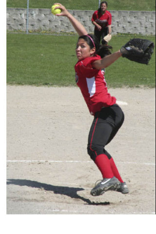 (Above) Olympic College pitcher Erika Quint