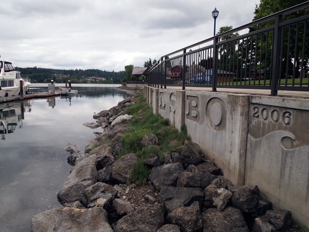 The seawall at Poulsbo's Waterfront Park was built in the '70s and is failing to stabilize the shoreline.