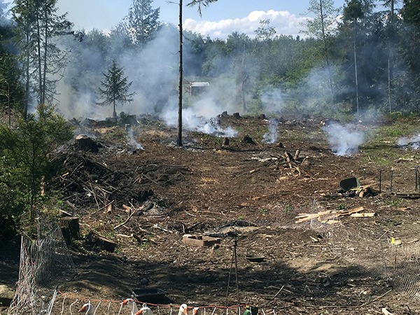 Nearly a half-acre was burned after controlled fires