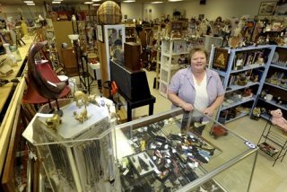 Viking Village Variety Mall owner Lori Lesoing manages more than 60 vendors at the new Viking Avenue storefront.
