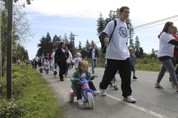Around 200 people participated in the sixth annual Autism Awareness Walk at Port Gamble S’Klallam on Wednesday