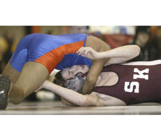 SK’s Simon Kipperberg joined the pin parade with a quick dispatching of Bellarmine’s Josh McCarthy on Tuesday.