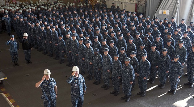 The Stennis hosted a frocking ceremony for more than 200 sailors.
