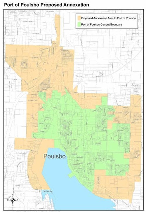 The area proposed for annexation by the Poulsbo Port District.
