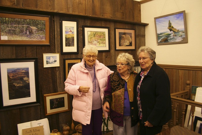 Three long-term members of the South Kitsap Artists Association