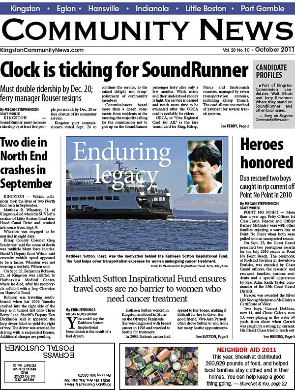 The October edition of the Kingston Community News has 28 pages of local news