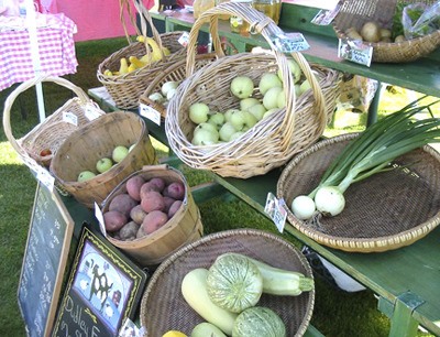 Fresh produce is available at the Kingston Farmers Market every Saturday from May until mid-October.