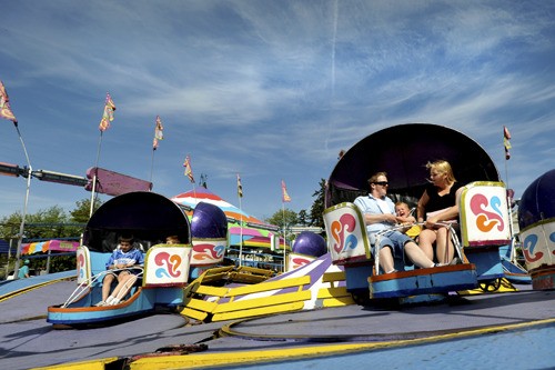 The teacup ride adds to the thrills at the  Viking Fest carnival.
